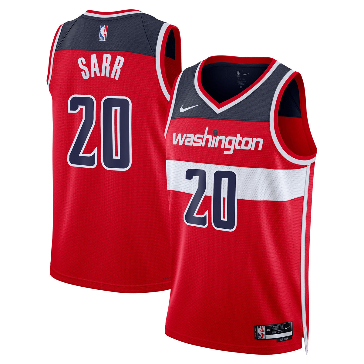 Unisex Alexandre Sarr Washington Wizards Icon Swingman NBA Basketball Jersey - Red - view 1