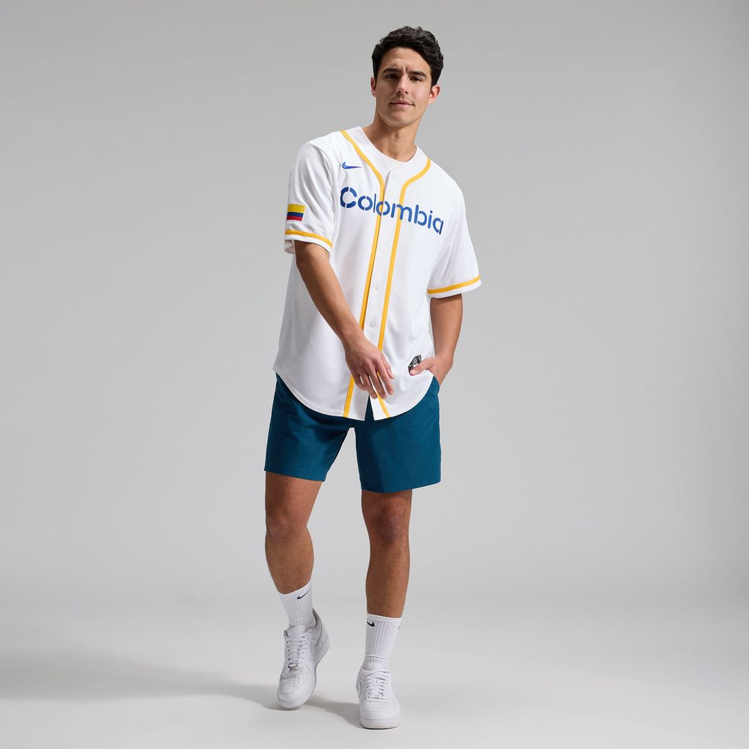Men's Colombia Baseball White 2026 World Baseball Classic Home Stadium MLB Baseball Jersey - view 3