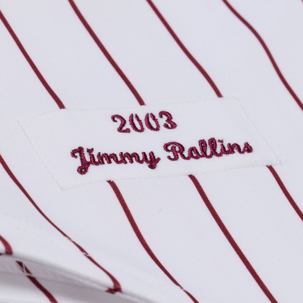 Men's Philadelphia Phillies Jimmy Rollins White 2003 Cooperstown Collection MLB Baseball Jersey - view 5