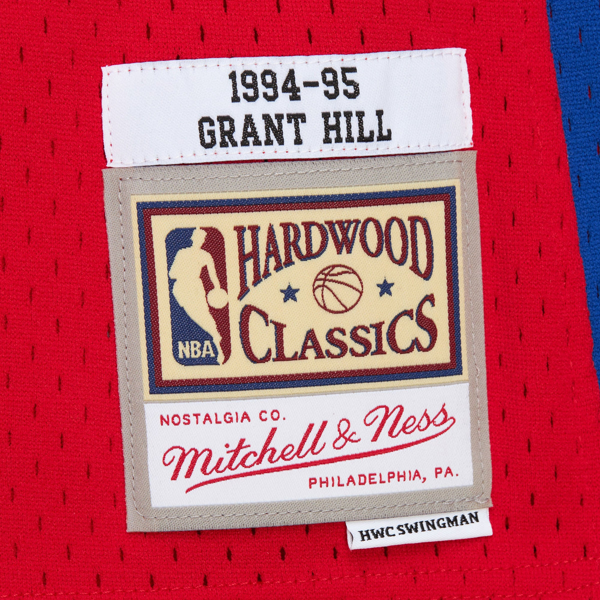 Men's Detroit Pistons Grant Hill 1994 Dark NBA Basketball Jersey - Red - view 6