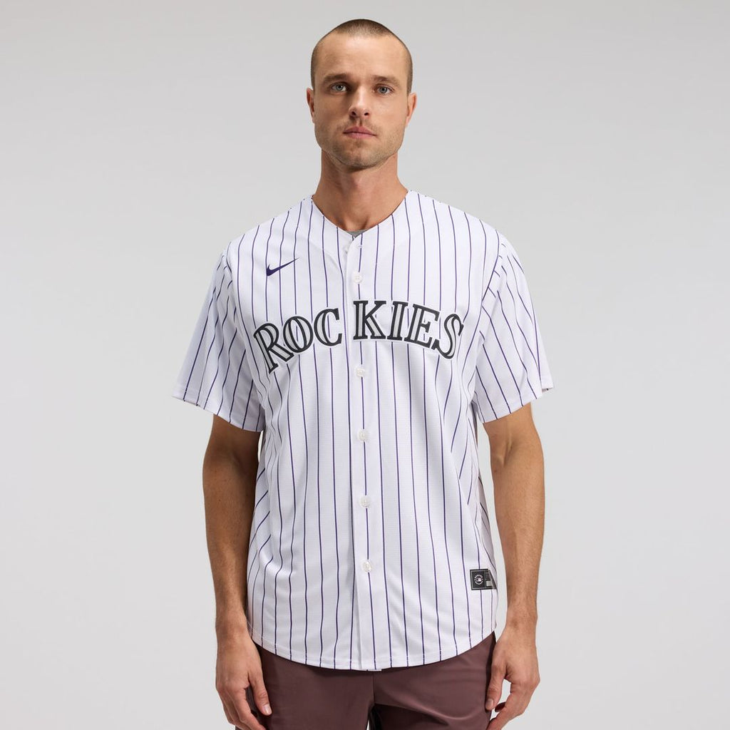 Men's Colorado Rockies White Home Replica MLB Baseball Jersey - view 12