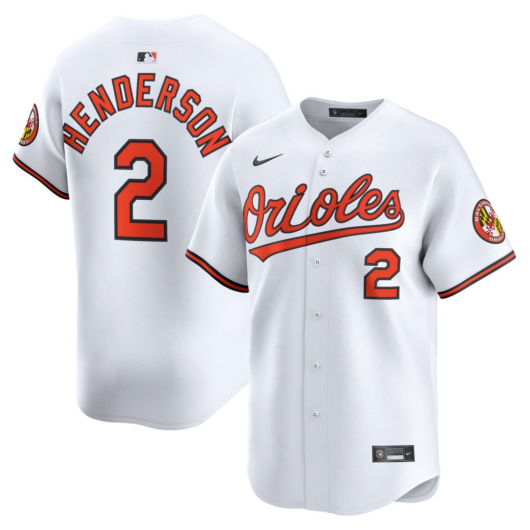 Men's Baltimore Orioles Gunnar Henderson White Home Limited MLB Baseball Jersey - view 1