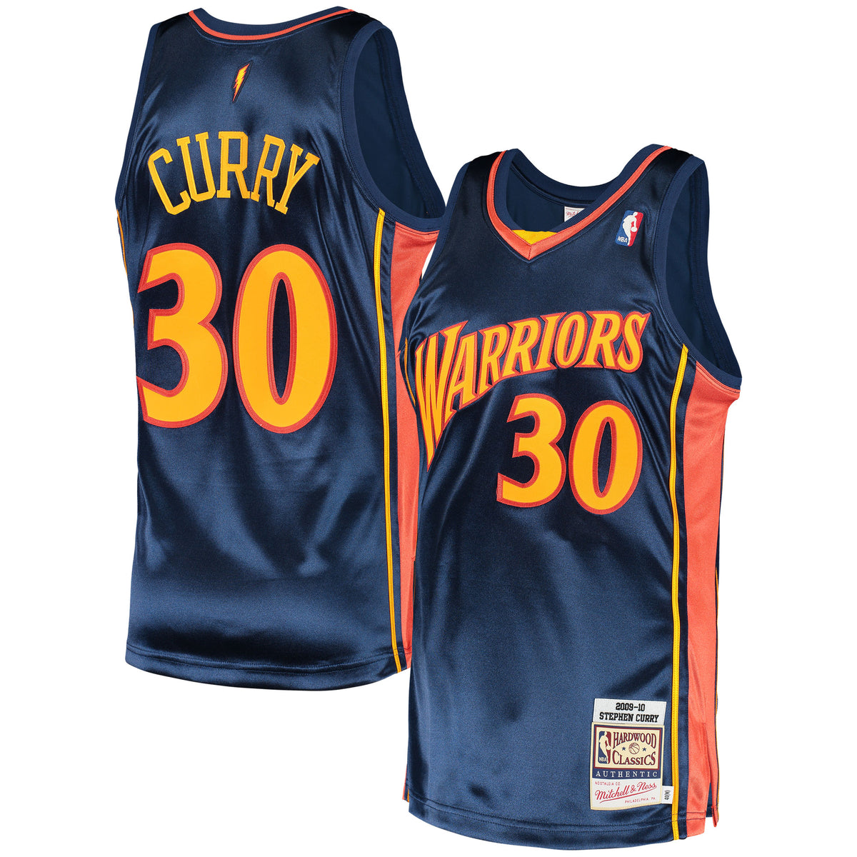 Men's Stephen Curry Navy Golden State Warriors 2009 Hardwood Classics NBA Basketball Jersey - view 1