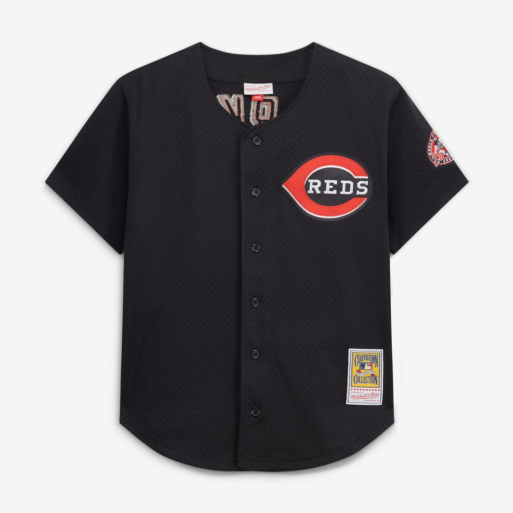 Men's Cincinnati Reds Barry Larkin Red Throwback Cooperstown Mesh Batting Practice MLB Baseball Jersey - view 18