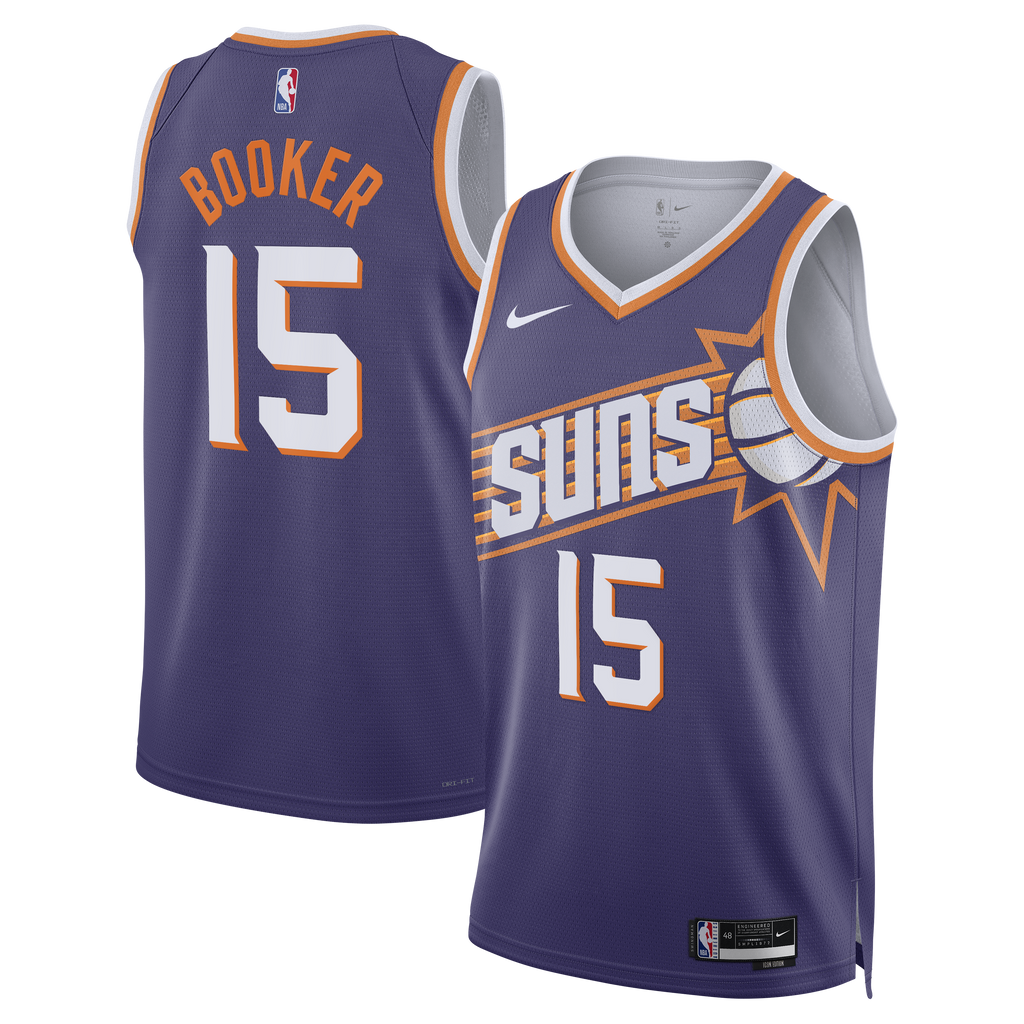 Unisex Devin Booker Phoenix Suns Icon Edition Swingman NBA Basketball Jersey - Purple - view 1