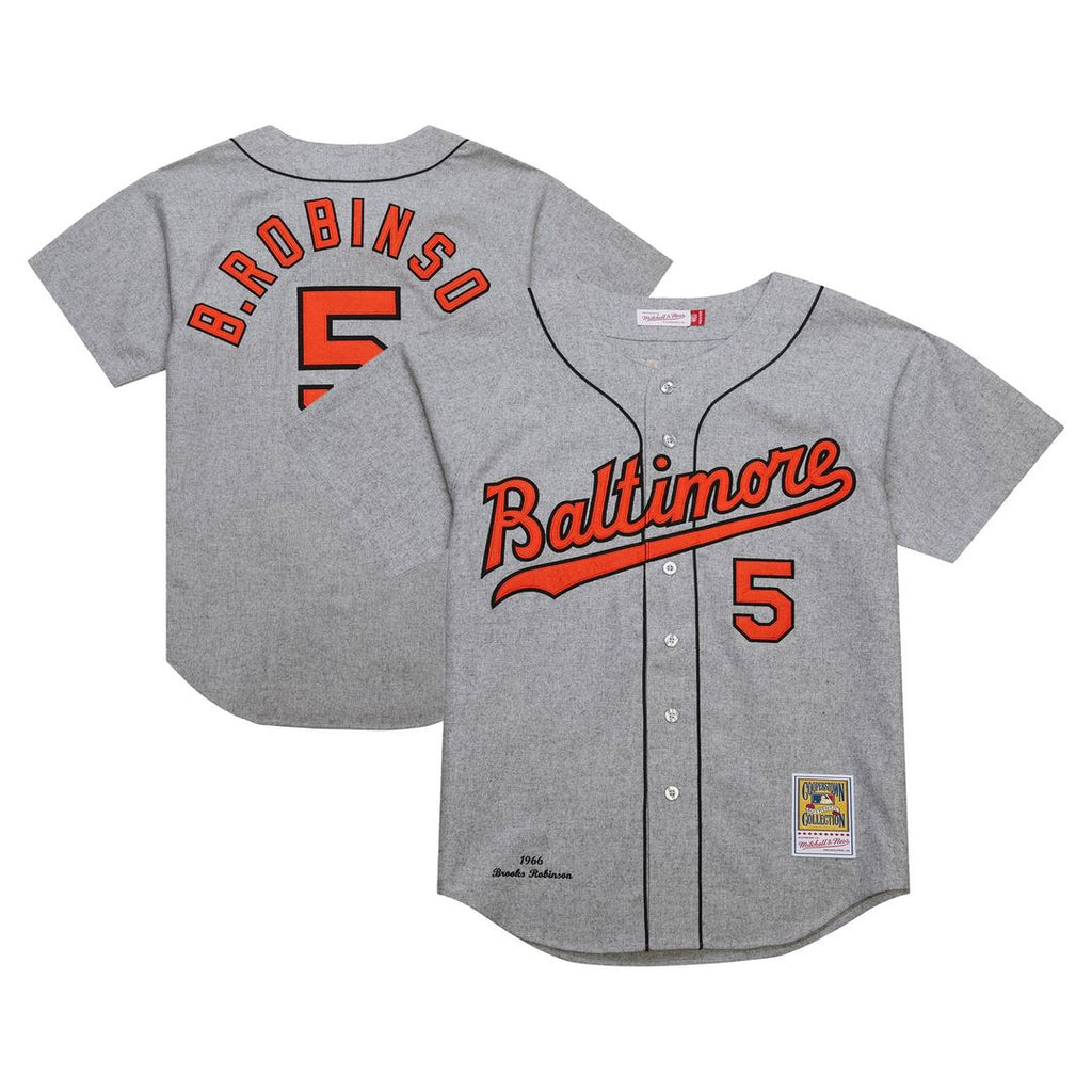 Men's Baltimore Orioles Brooks Robinson Gray Cooperstown Collection 1966 MLB Baseball Jersey - view 1