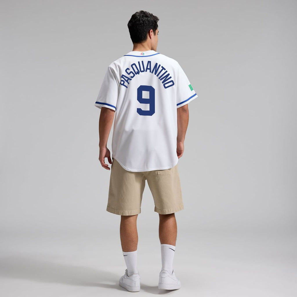 Men's Italy Baseball Vinnie Pasquantino White 2026 World Baseball Classic Home Stadium MLB Baseball Jersey - view 5