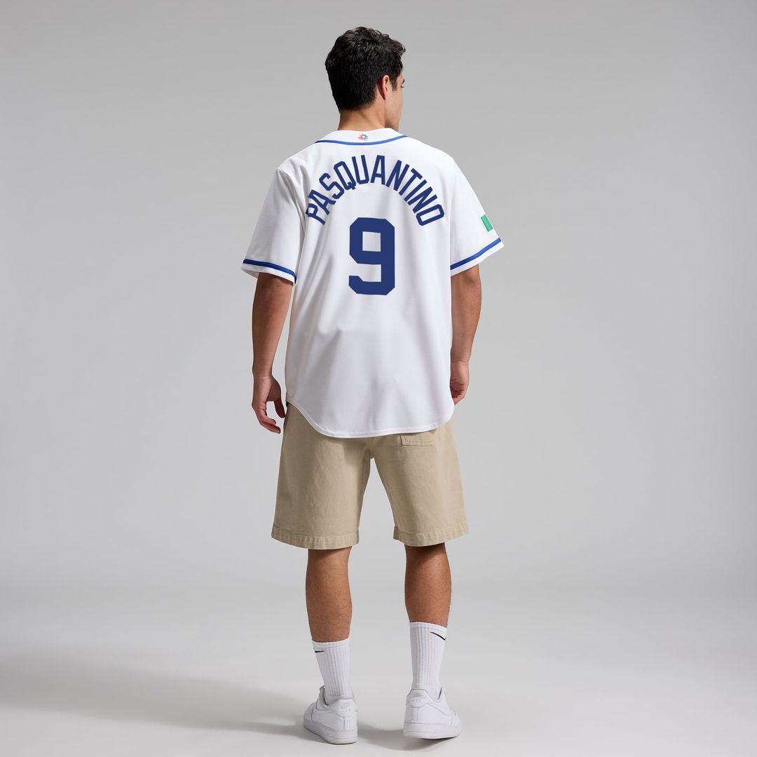 Men's Italy Baseball Vinnie Pasquantino White 2026 World Baseball Classic Home Stadium MLB Baseball Jersey - view 5