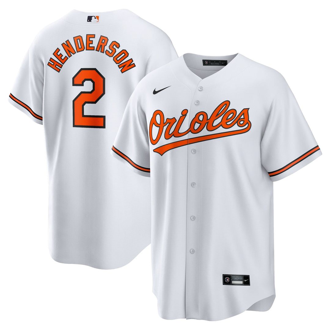 Men's Baltimore Orioles Gunnar Henderson White Home Replica MLB Baseball Jersey - view 1