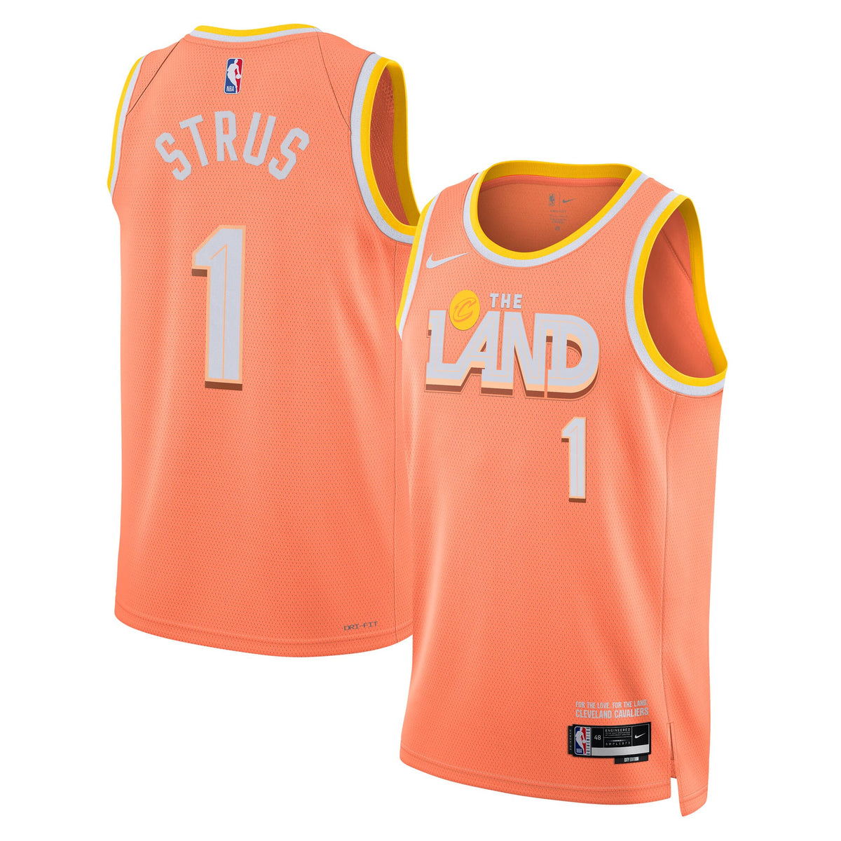 Unisex Max Strus Cleveland Cavaliers 2025/26 City Edition Swingman NBA Basketball Jersey - Orange - view 2