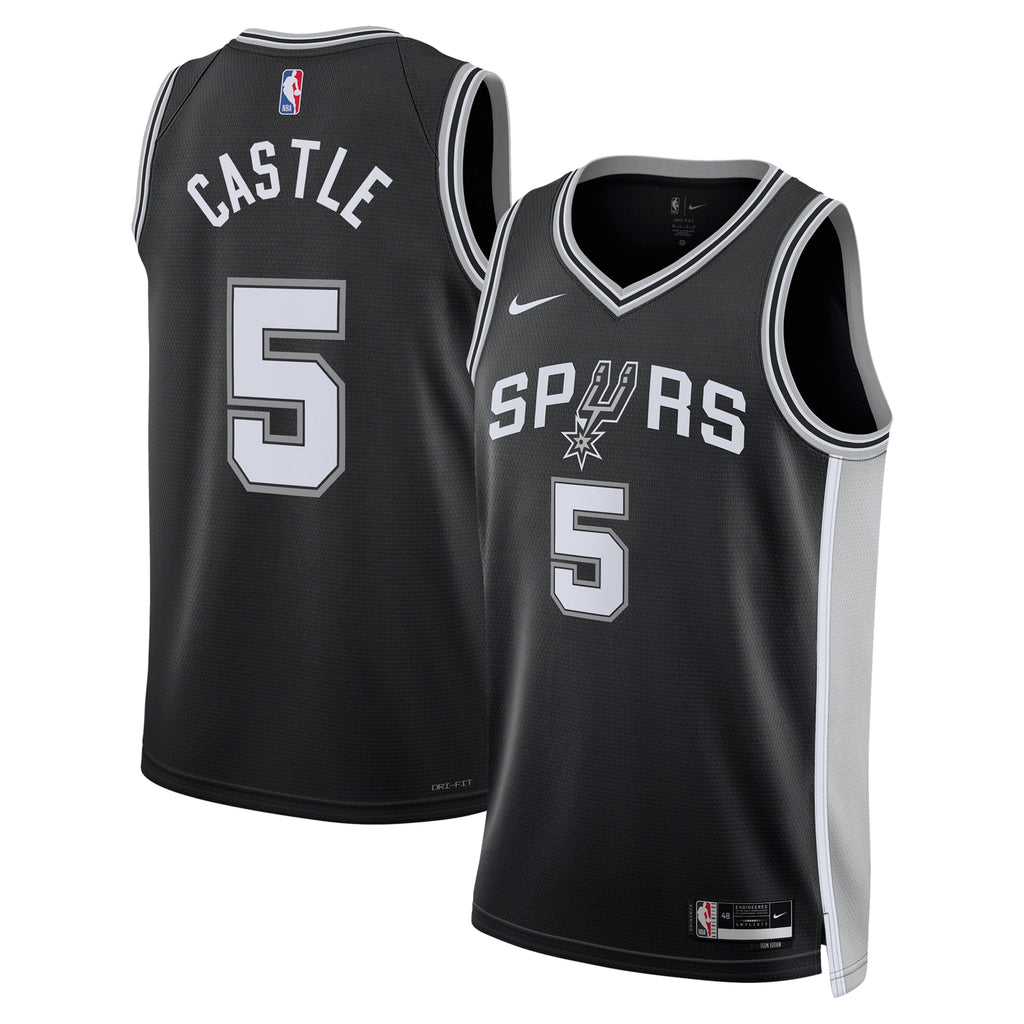 Unisex Stephon Castle San Antonio Spurs Icon Swingman NBA Basketball Jersey - Black - view 2