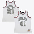 Men's Chicago Bulls Dennis Rodman 1997 Cracked Cement Swingman NBA Basketball Jersey - White - view 1