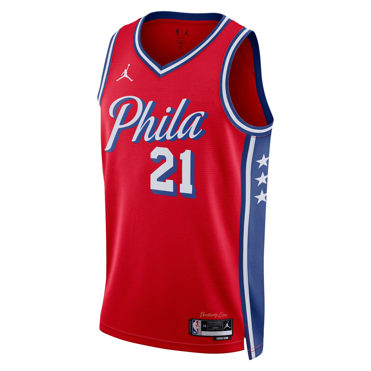 Unisex Joel Embiid Philadelphia 76ers Statement Edition Swingman NBA Basketball Jersey - Red - view 2