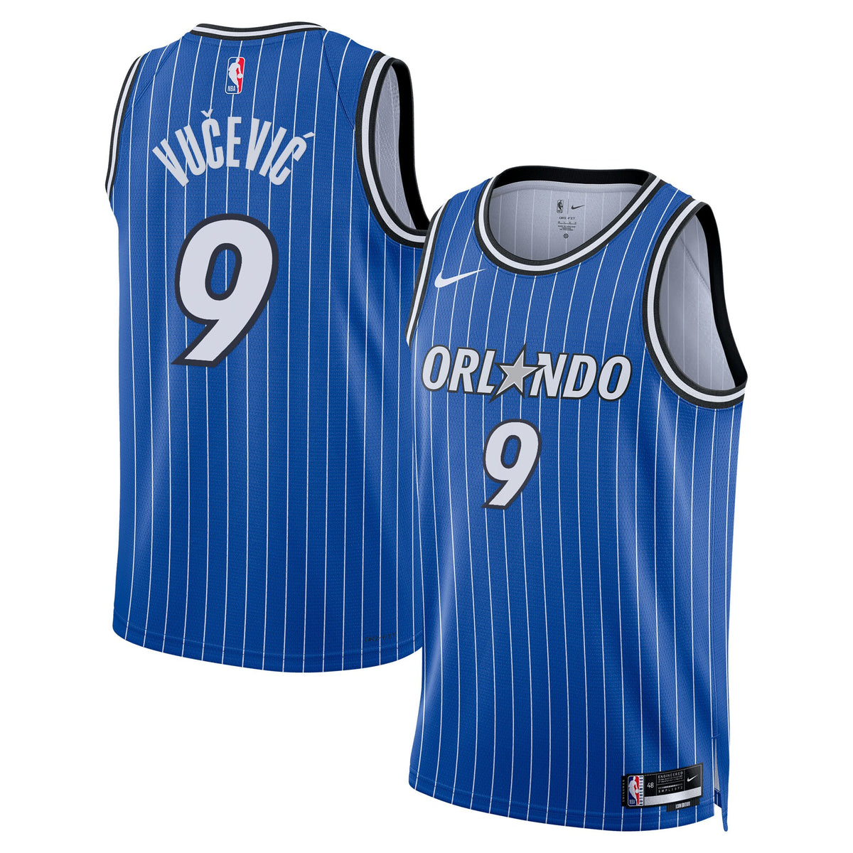Unisex Nikola Vučević Orlando Magic Icon Edition Swingman NBA Basketball Jersey - Blue - view 2