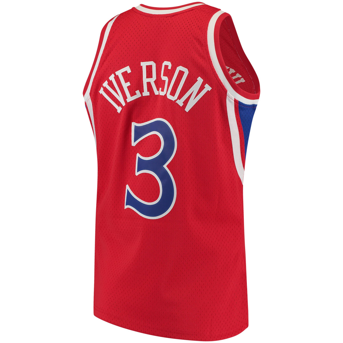 Men's Allen Iverson Red Philadelphia 76ers 1996-97 Hardwood Classics Swingman NBA Basketball Jersey - view 4