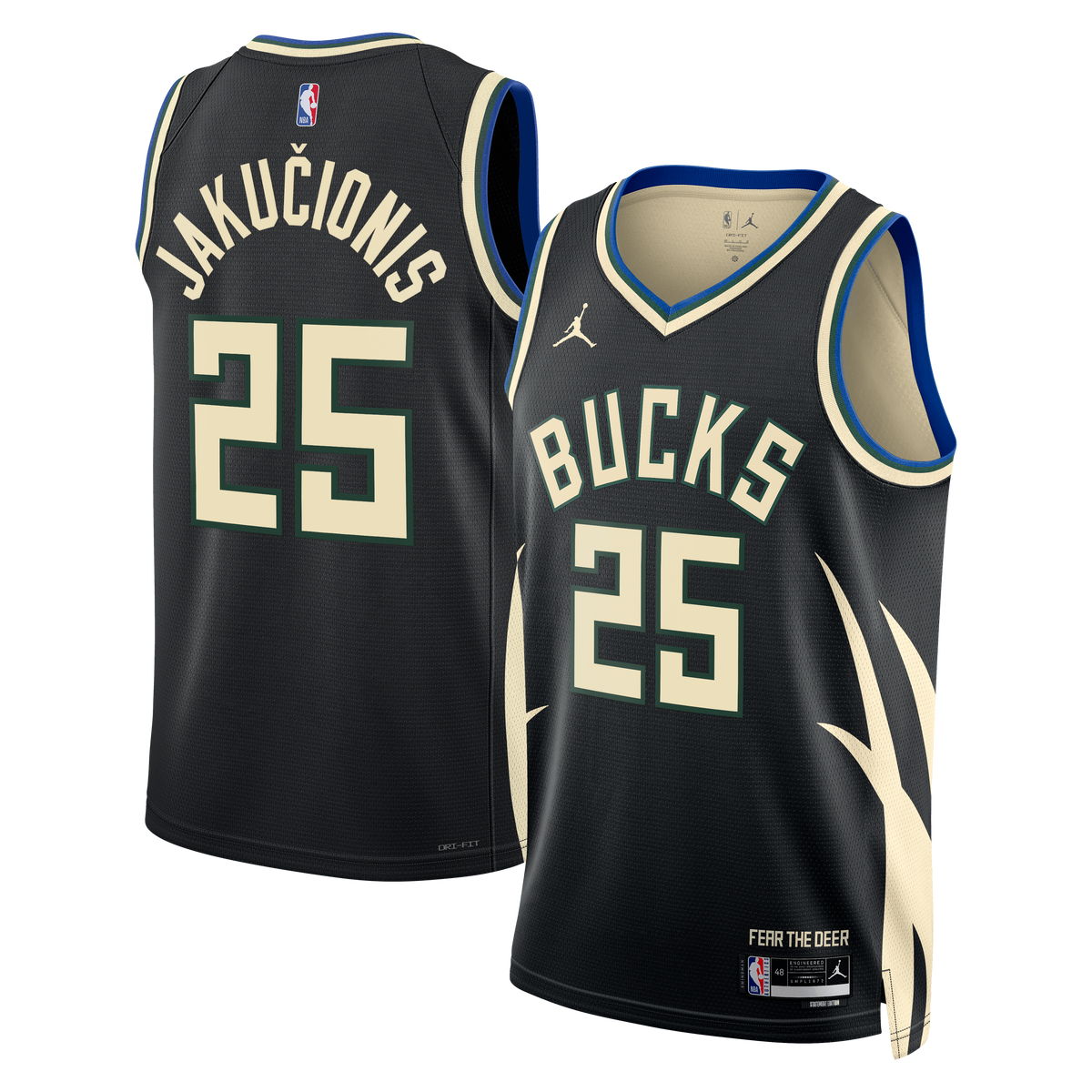 Unisex Kasparas Jakučionis Milwaukee Bucks Statement Edition Swingman NBA Basketball Jersey - Hunter Green - view 1