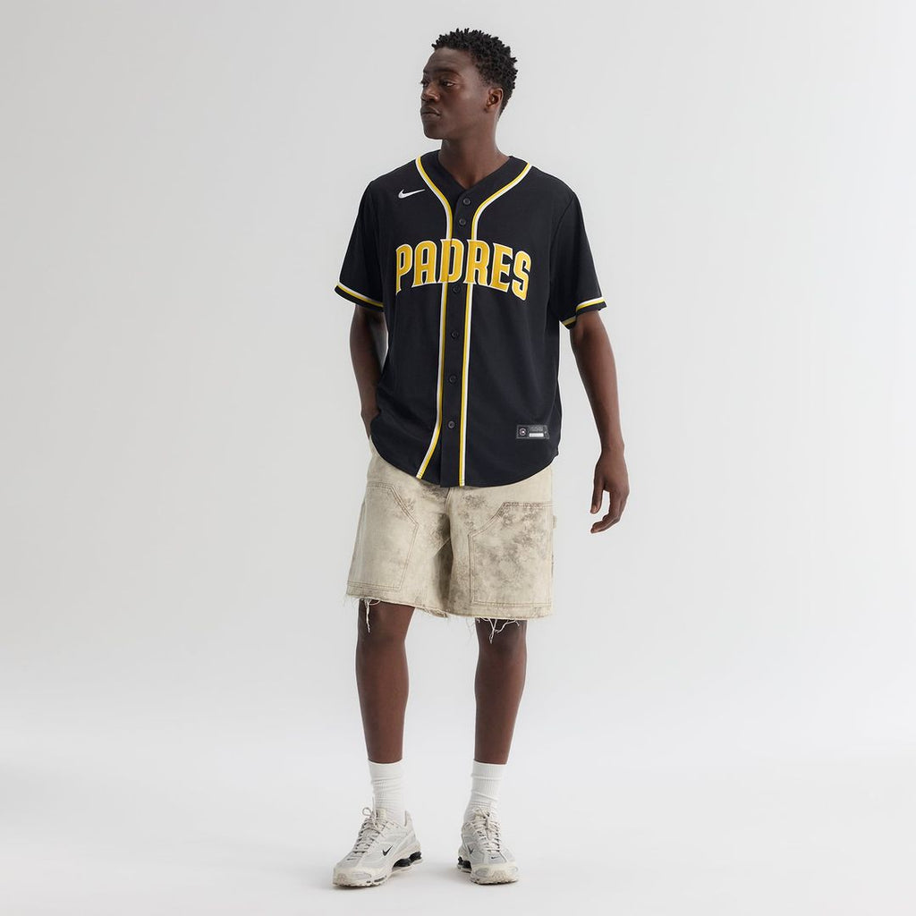 Men's San Diego Padres Jackson Merrill Fashion Replica Black Out MLB Baseball Jersey - view 5