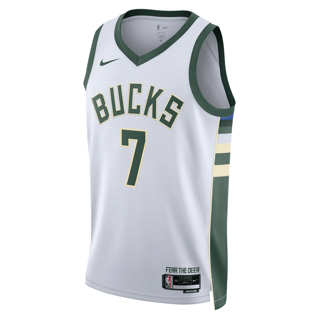 Unisex Kevin Porter Jr. Milwaukee Bucks Association Edition Swingman NBA Basketball Jersey - White - view 3