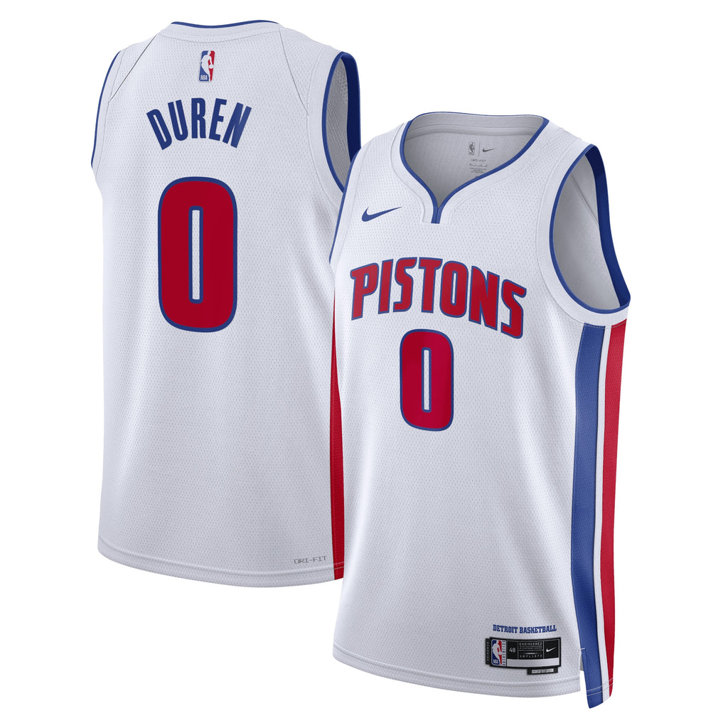 Unisex Jalen Duren Detroit Pistons Association Edition Swingman NBA Basketball Jersey - White - view 1