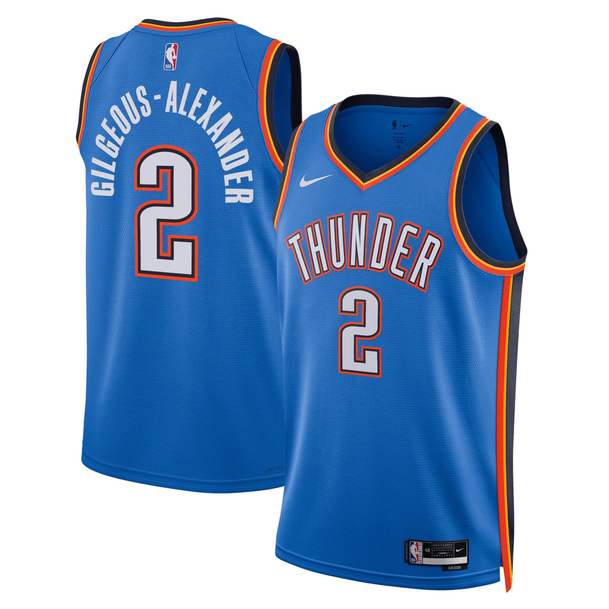 Unisex Shai Gilgeous-Alexander Oklahoma City Thunder Icon Edition Swingman NBA Basketball Jersey - Blue - view 1