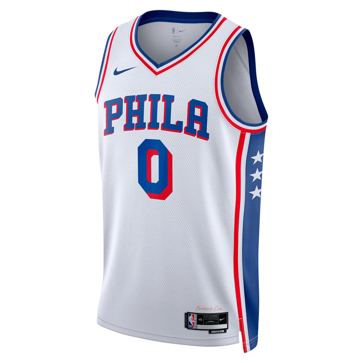 Unisex Tyrese Maxey Philadelphia 76ers Association Edition Swingman NBA Basketball Jersey - White - view 3