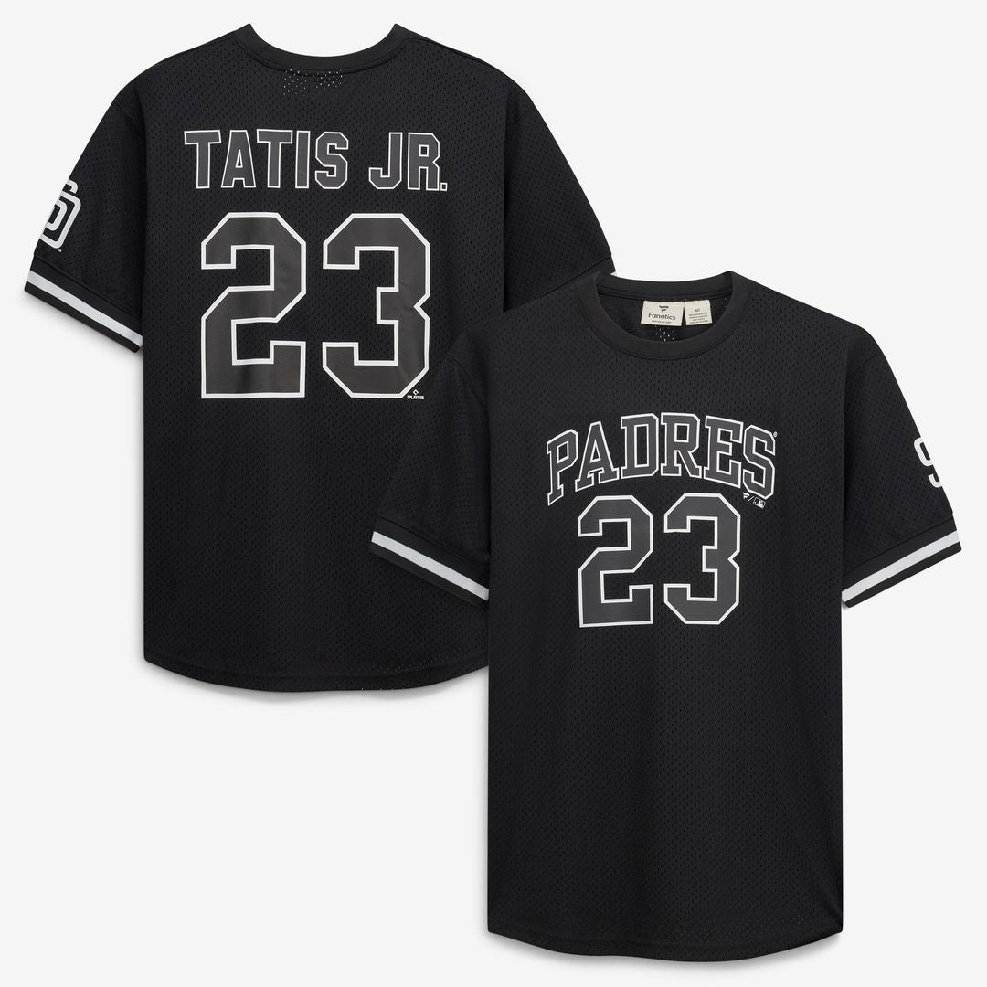 Men's San Diego Padres Fernando Tatis Jr. Black/White Big & Tall Heavyweight Mesh MLB Baseball Jersey - view 1