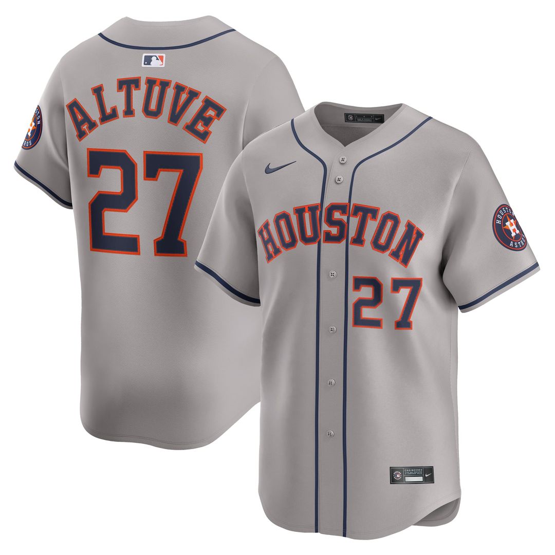 Men's Houston Astros Jose Altuve Gray Road Limited MLB Baseball Jersey - view 1