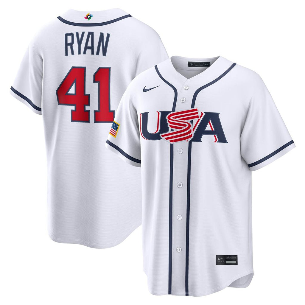 Men's USA Baseball Joe Ryan White 2026 World Baseball Classic Home Stadium MLB Baseball Jersey - view 1