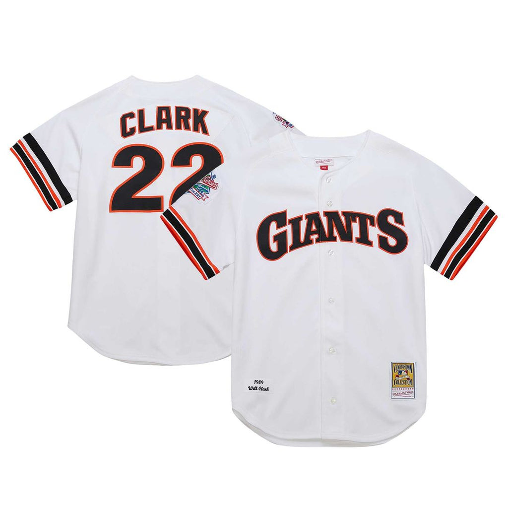 Men's San Francisco Giants Will Clark White Cooperstown Collection 1989 MLB Baseball Jersey - view 1
