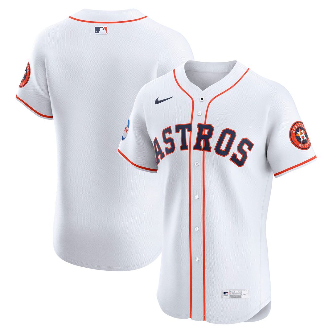 Men's Houston Astros White Home Elite MLB Baseball Jersey - view 1