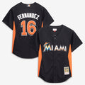 Men's Miami Marlins Jose Fernandez Black Batting Practice MLB Baseball Jersey - view 1