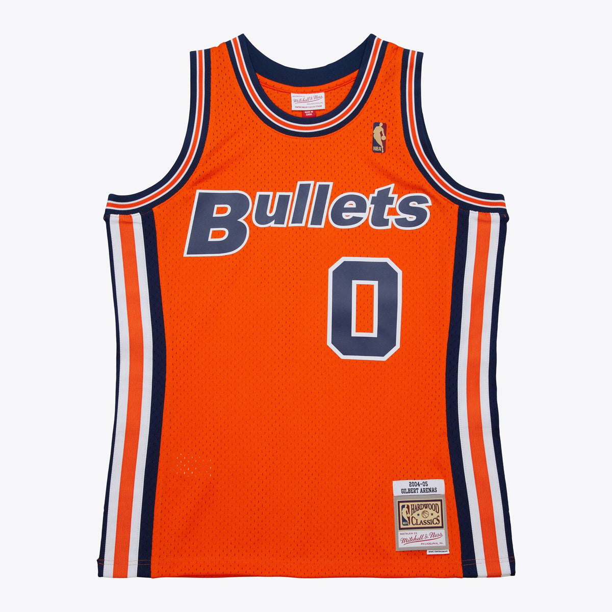 Men's Washington Bullets Gilbert Arenas 2004 Alternate NBA Basketball Jersey - Orange - view 3