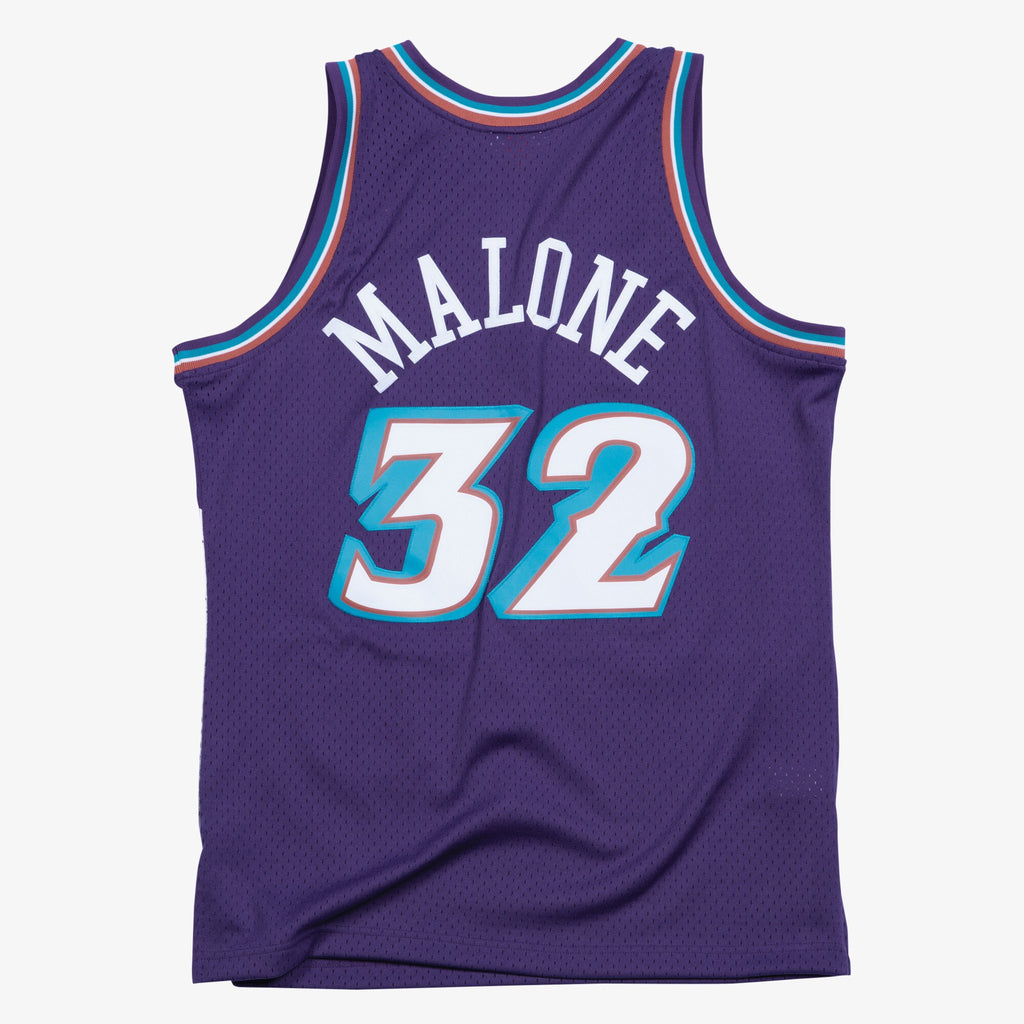 Men's Utah Jazz Karl Malone 1996 Swingman Road NBA Basketball Jersey - Purple - view 4