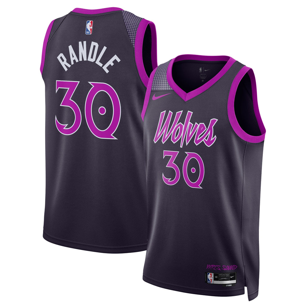 Unisex Julius Randle Minnesota Timberwolves 2025/26 City Edition Swingman NBA Basketball Jersey - Black - view 2