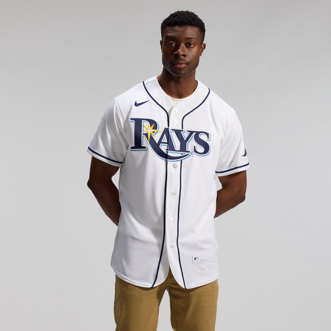 Men's Tampa Bay Rays White Home MLB Baseball Jersey - view 5