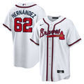 Men's Atlanta Braves Daysbel Hernandez White Home Replica MLB Baseball Jersey - view 1