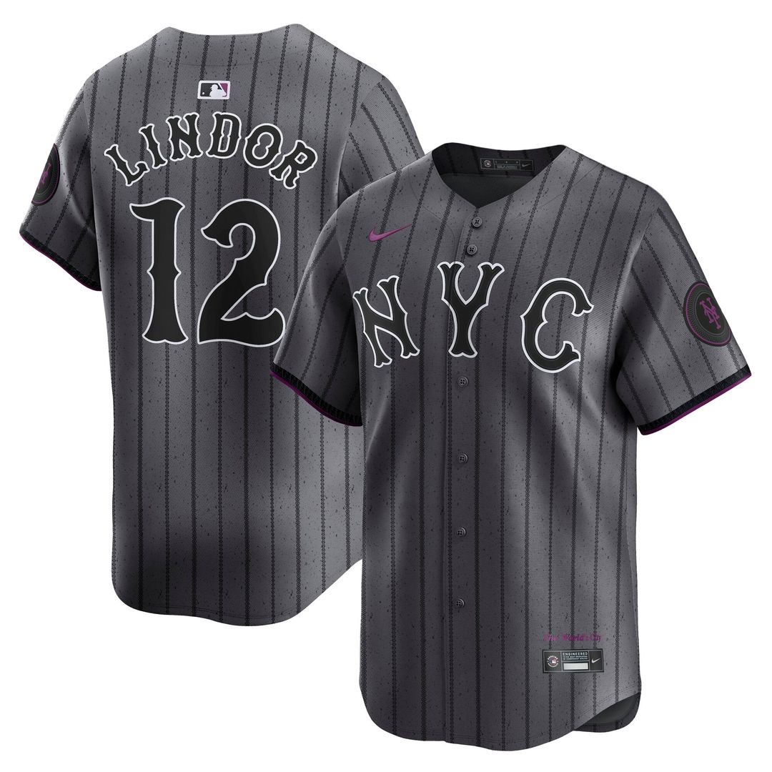 Men's New York Mets Francisco Lindor Gray City Connect Limited MLB Baseball Jersey - view 1