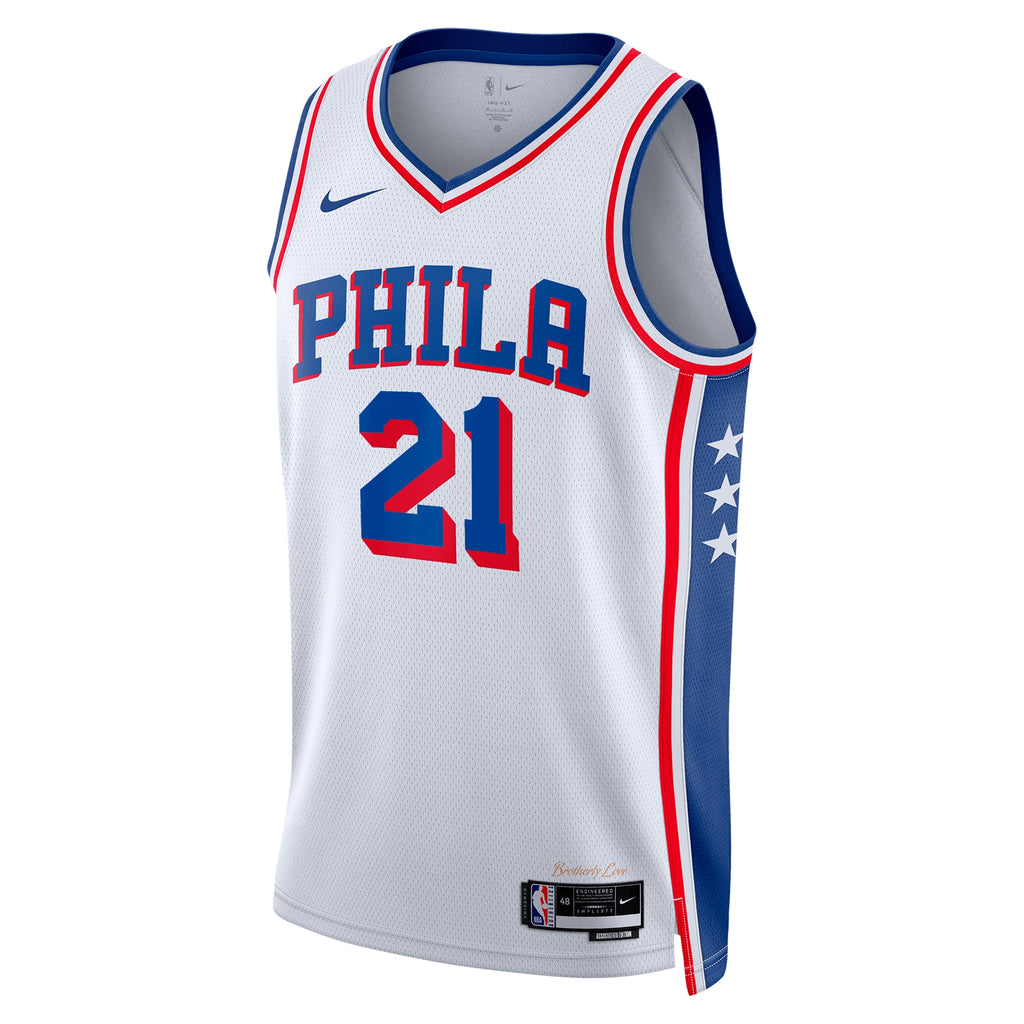 Unisex Joel Embiid Philadelphia 76ers Association Edition Swingman NBA Basketball Jersey - White - view 3