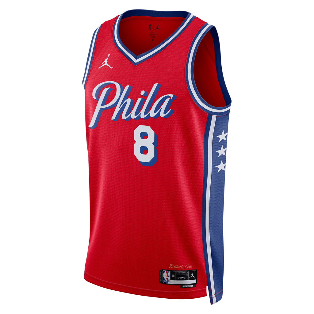 Unisex Paul George Philadelphia 76ers Statement Edition Swingman NBA Basketball Jersey - Red - view 3