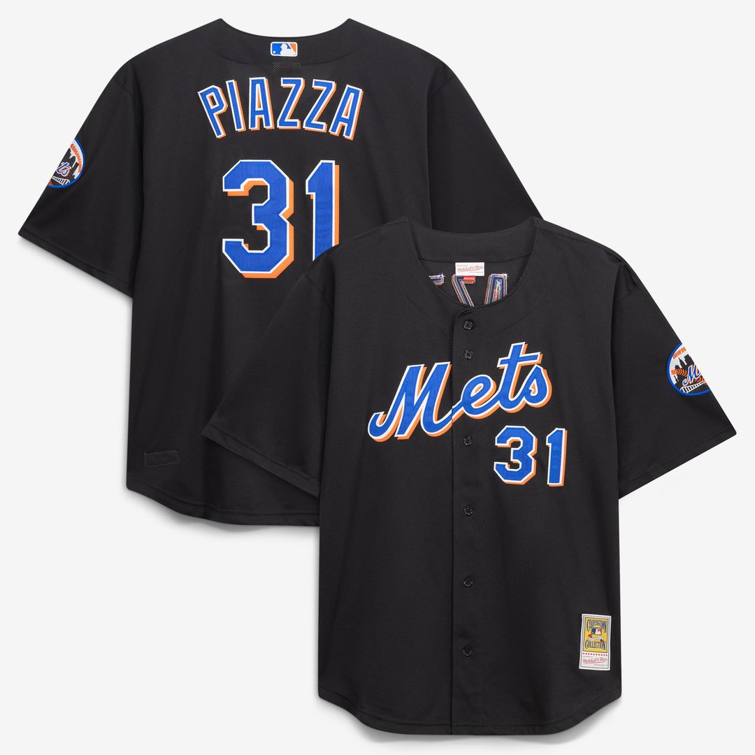 Men's New York Mets Mike Piazza Royal Big & Tall Cooperstown Mesh Batting Practice MLB Baseball Jersey - view 7