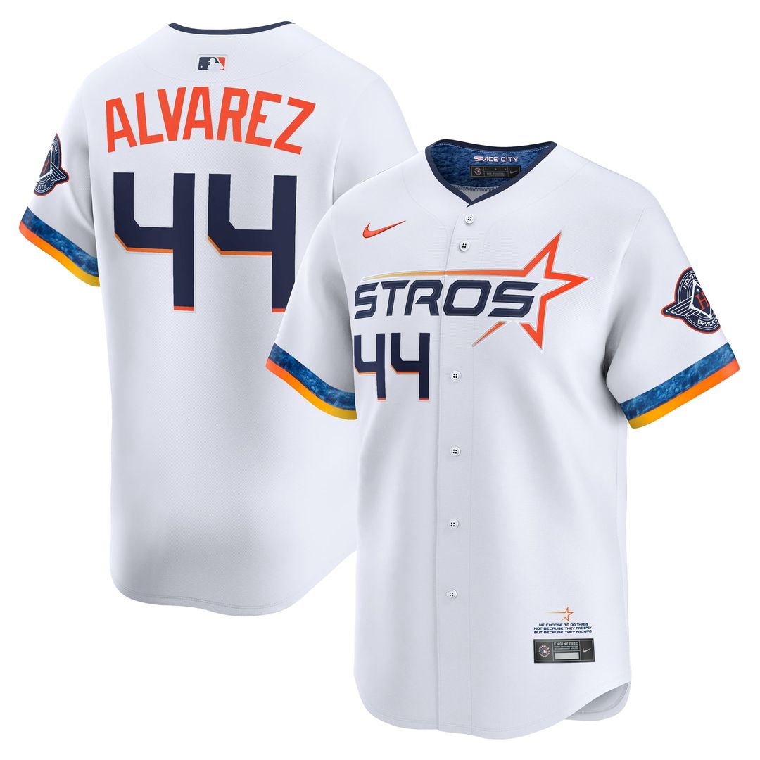 Men's Houston Astros Yordan Alvarez White 2025 City Connect Limited MLB Baseball Jersey - view 1