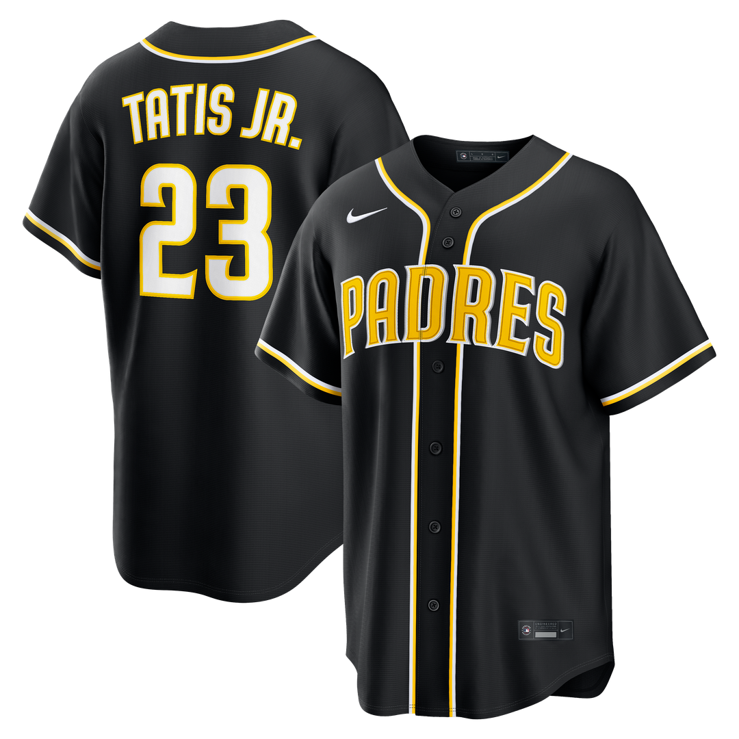 Men's San Diego Padres Fernando Tatis Jr. Fashion Replica Black Out MLB Baseball Jersey - view 1