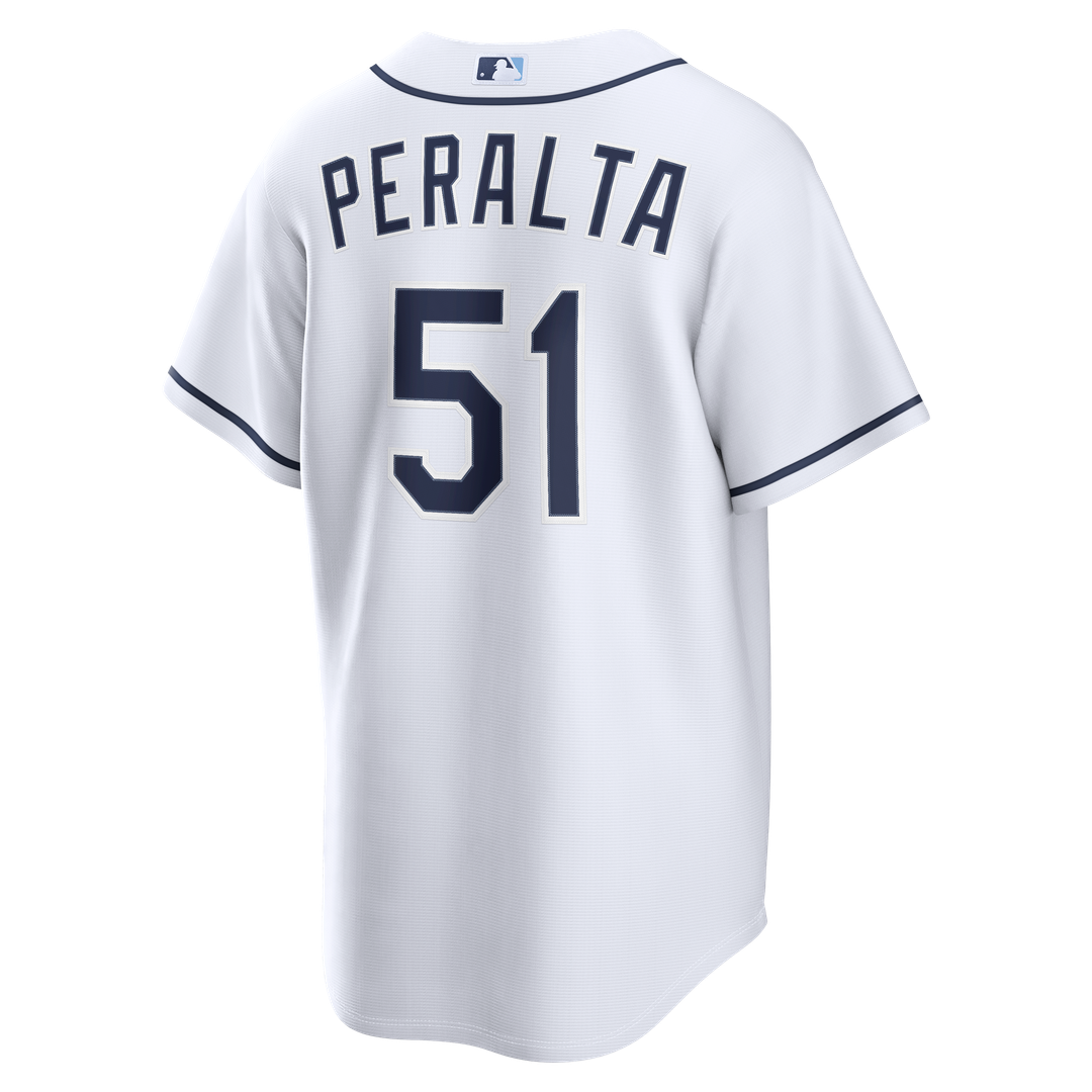 Men's Tampa Bay Rays Freddy Peralta White Home Replica MLB Baseball Jersey - view 3