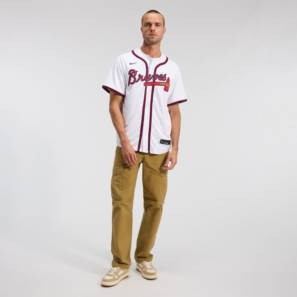 Men's Atlanta Braves White Home Limited MLB Baseball Jersey - view 4