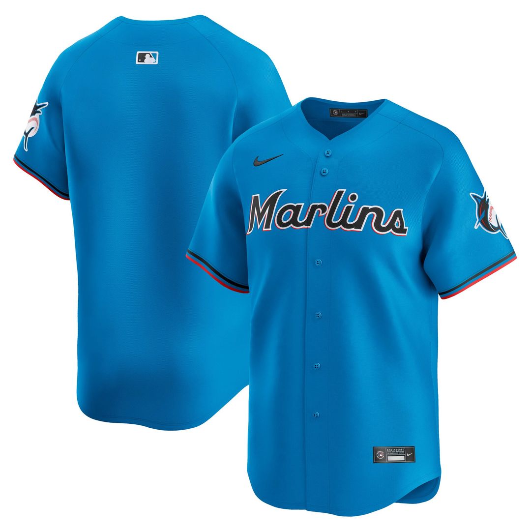 Men's Miami Marlins Blue Limited MLB Baseball Jersey - view 1