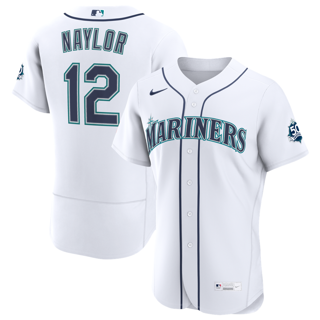 Men's Seattle Mariners Josh Naylor White Home 50th Season MLB Baseball Jersey - view 1