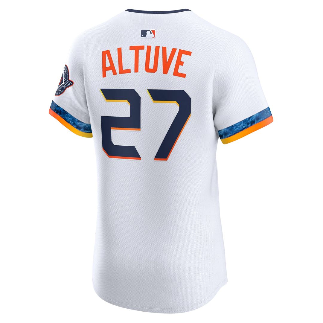 Men's Houston Astros Jose Altuve White 2025 City Connect Elite MLB Baseball Jersey - view 3