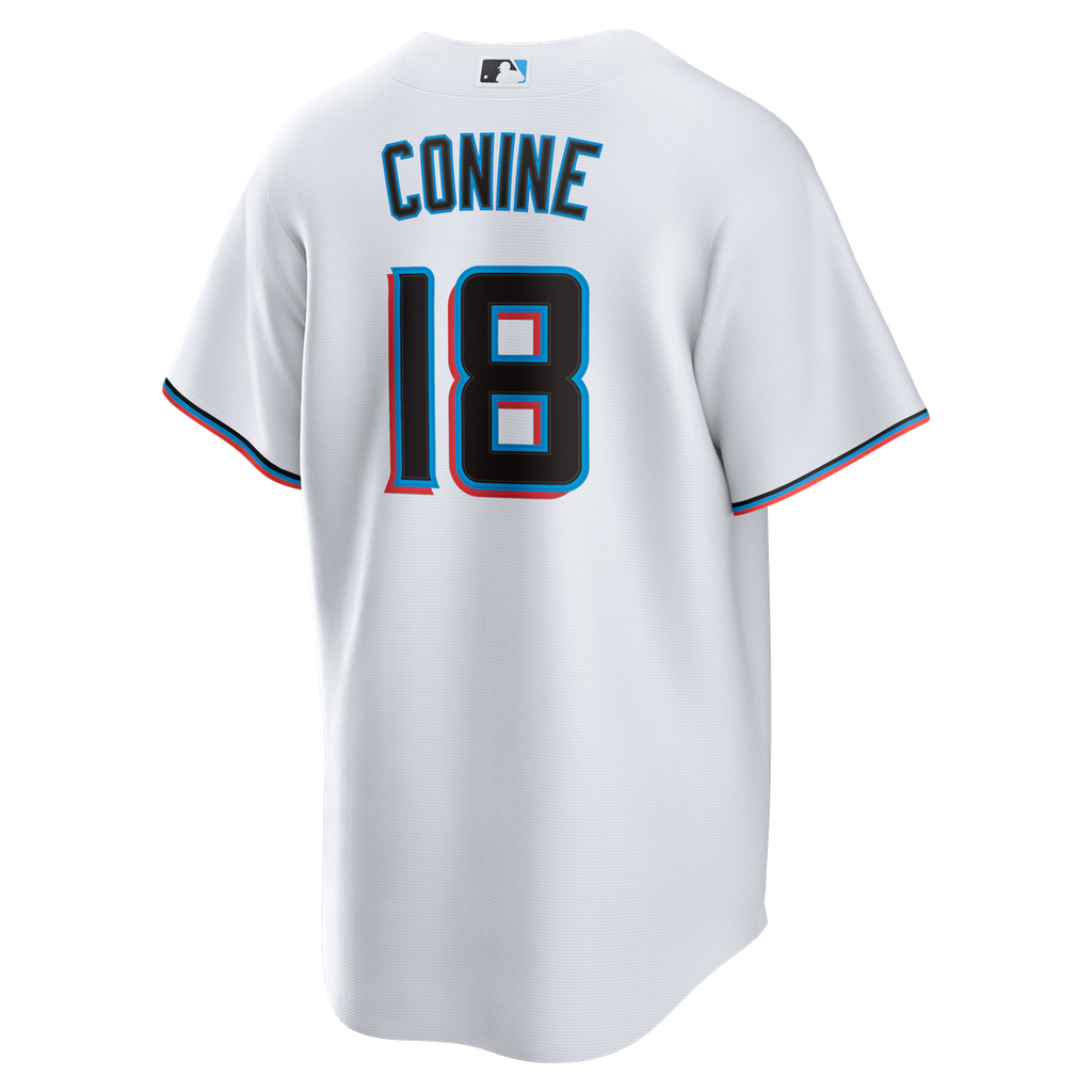 Men's Miami Marlins Griffin Conine White Home Replica MLB Baseball Jersey - view 3