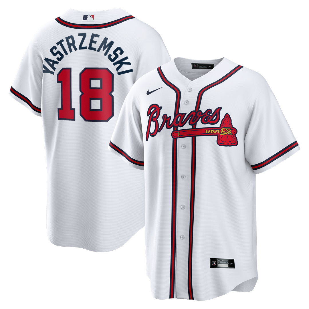 Men's Atlanta Braves Mike Yastrzemski White Replica MLB Baseball Jersey - view 1