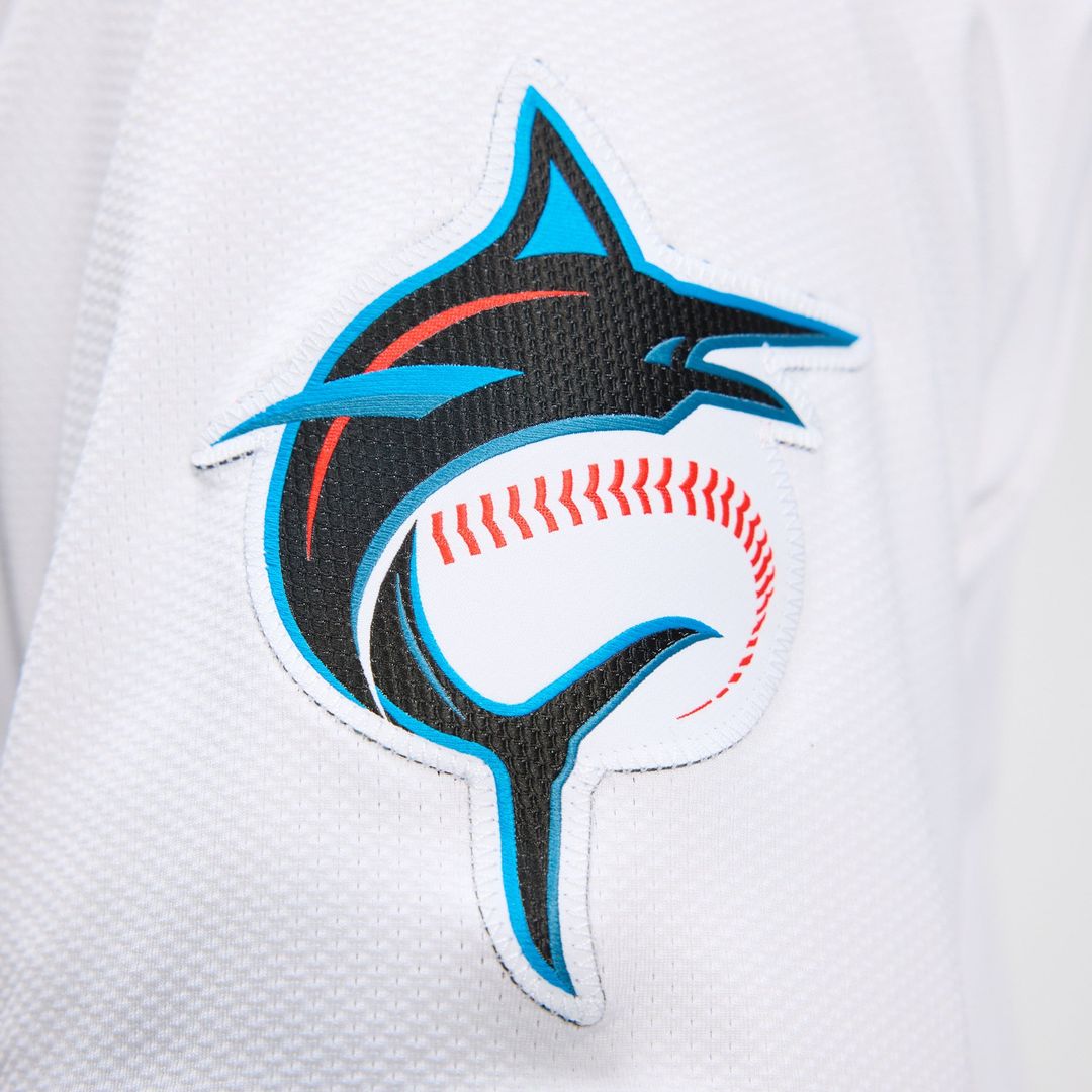 Men's Miami Marlins White Home Elite MLB Baseball Jersey - view 12